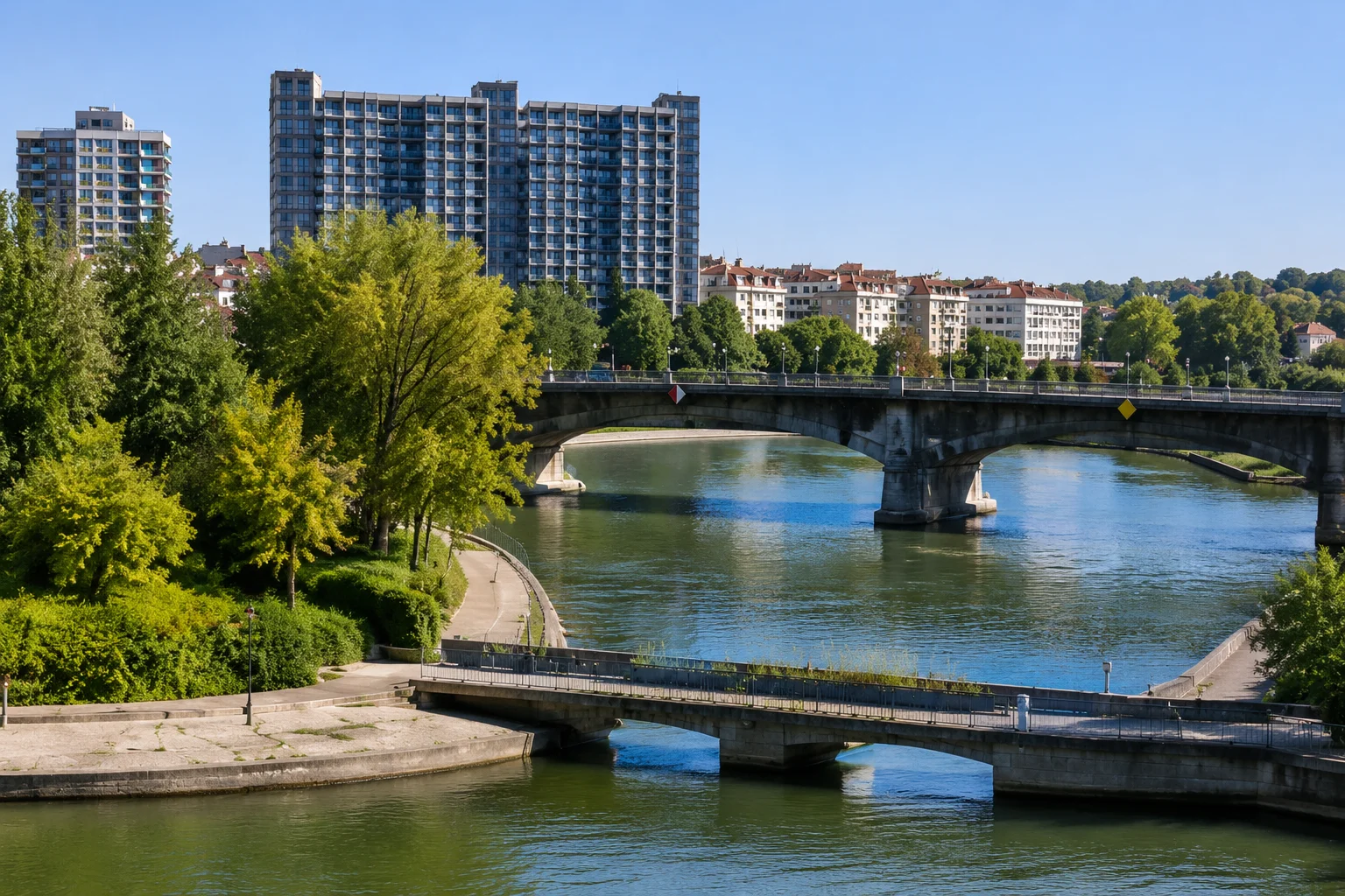 Vue d'Alfortville et des quais de Seine